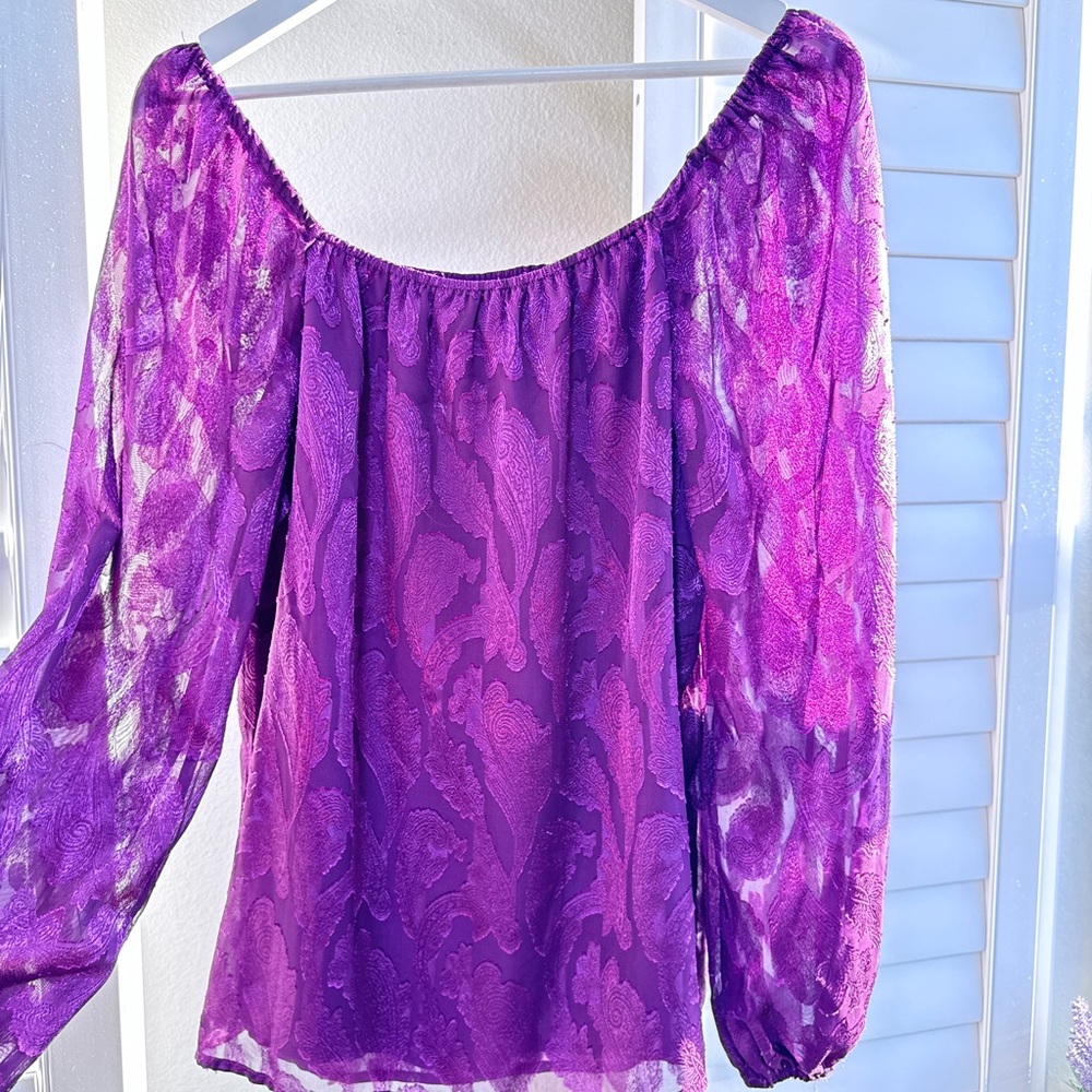 Stitch Fix: Mason & Belle. Chic Plum Blouse with Paisley print - Picture 6 of 11